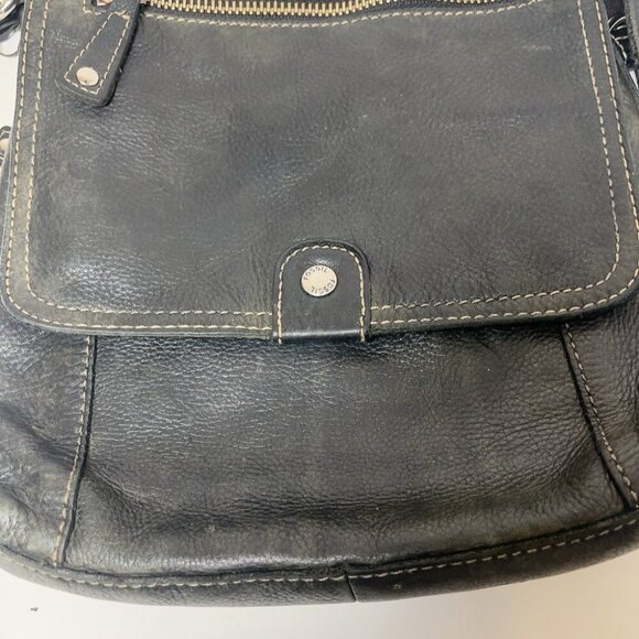 Fossil Womens Vintage Pebbled  Leather Dark Green Crossbody Bag - Picture 4 of 16